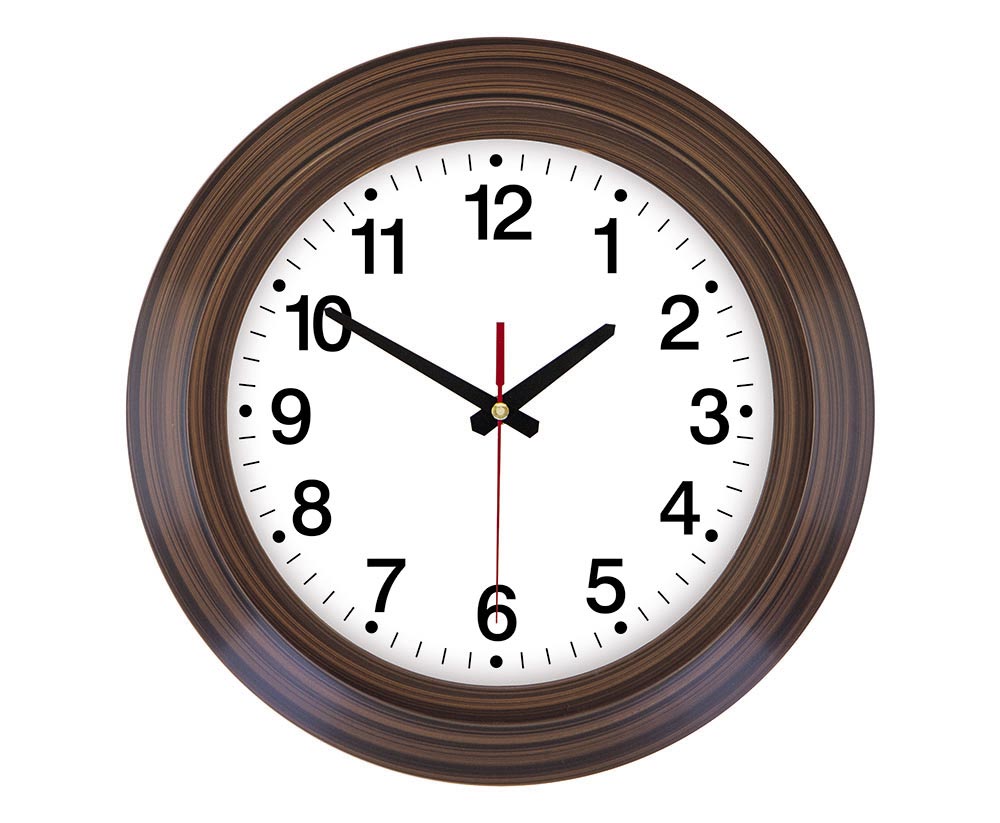 1132 Wood Color Wall Clock