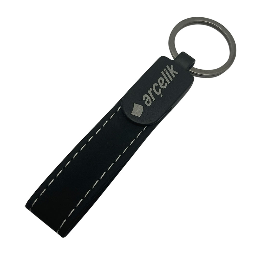 8071 Leather Metal Keychain